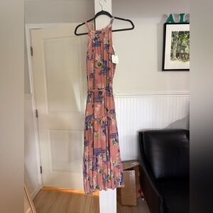 NWT Tori Richard 2 Cool 4 School Midi  Pink Dress w/pockets SZ: XL